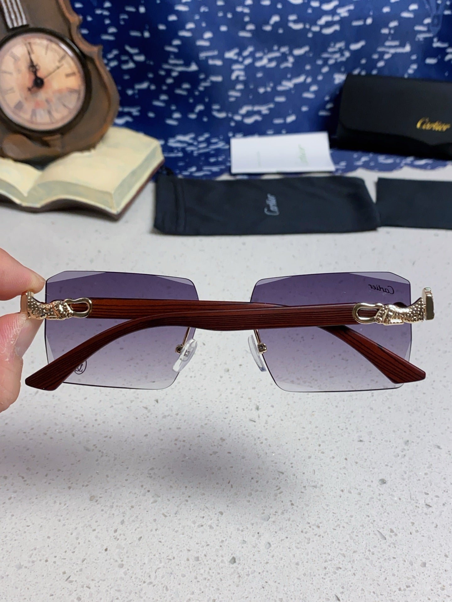 CARTIER 26S RIMLESS SQUARE FRAME IN METAL 439561