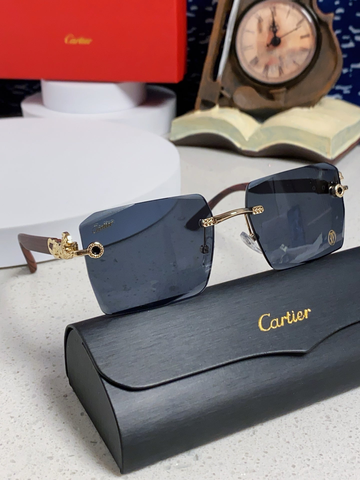 CARTIER 26S RIMLESS SQUARE FRAME IN METAL 439562