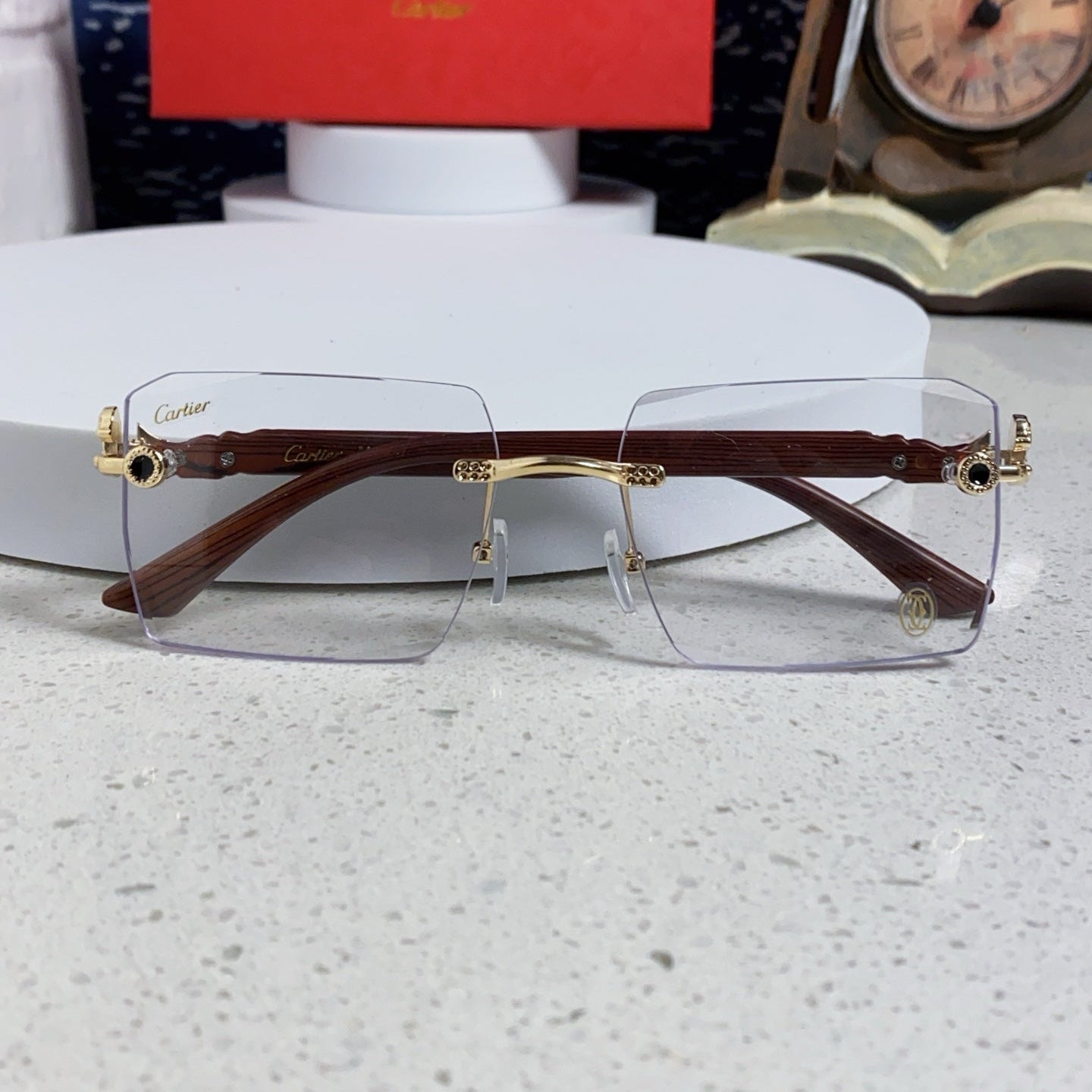 CARTIER 26S RIMLESS SQUARE FRAME IN METAL 439558