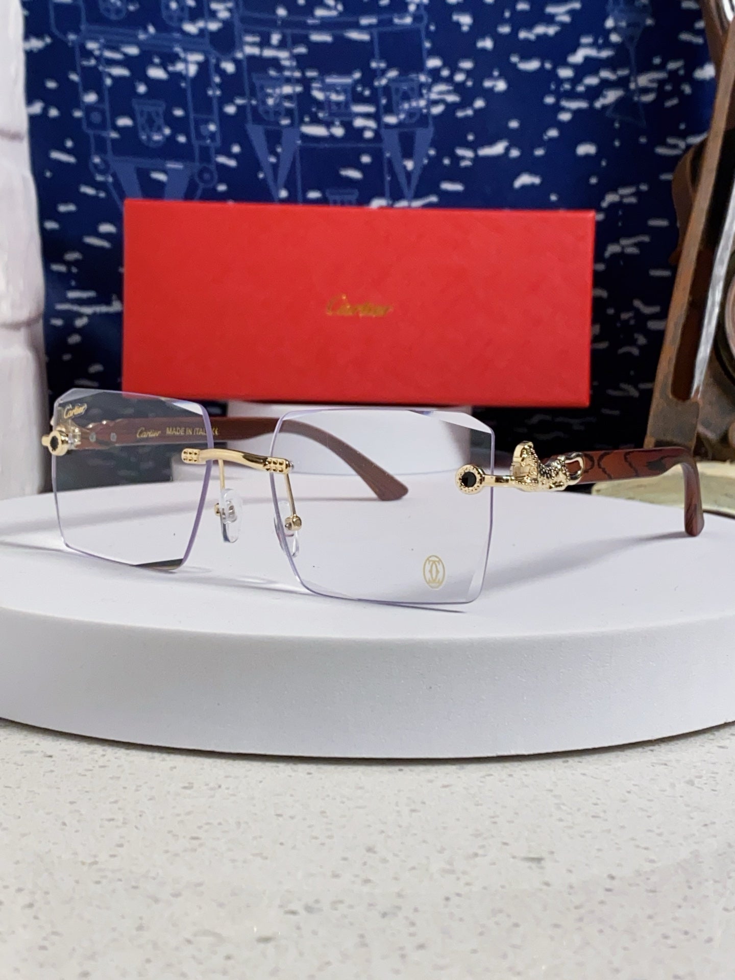 CARTIER 26S RIMLESS SQUARE FRAME IN METAL 439558