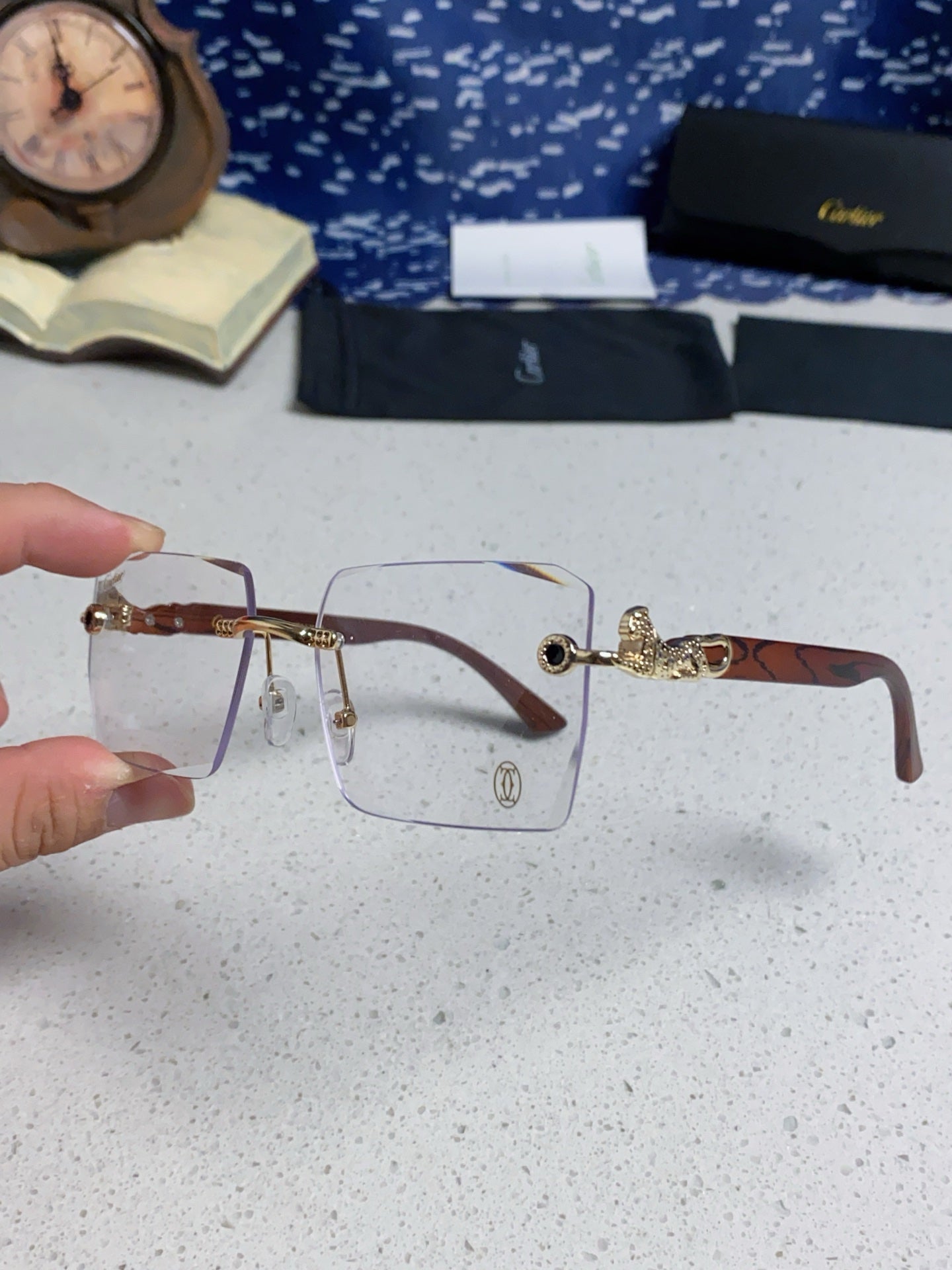 CARTIER 26S RIMLESS SQUARE FRAME IN METAL 439558