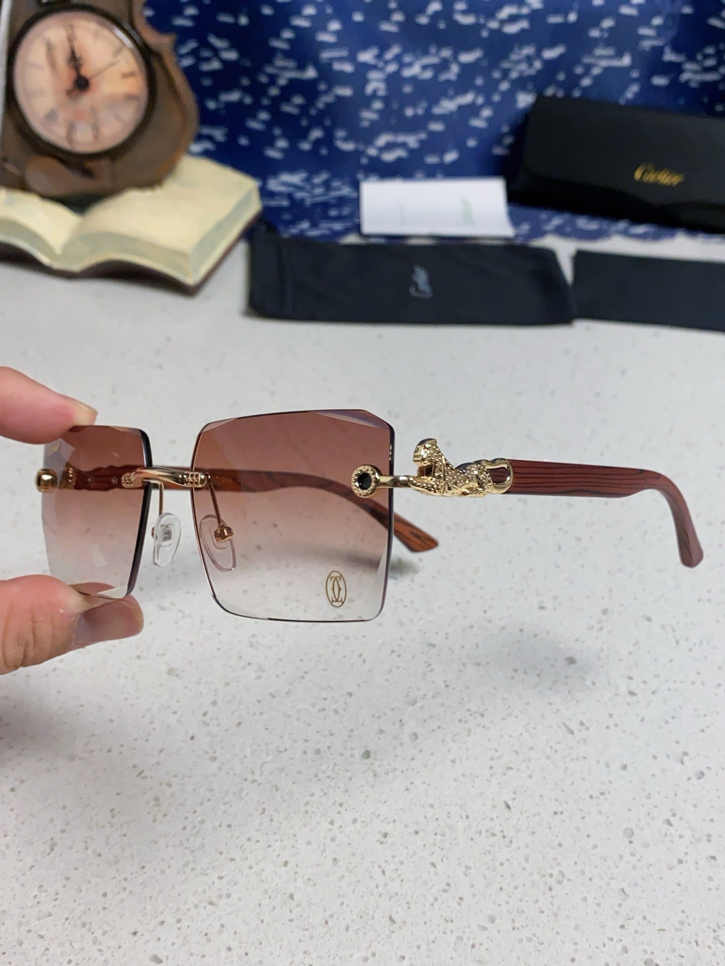 CARTIER 26S RIMLESS SQUARE FRAME IN METAL 439560