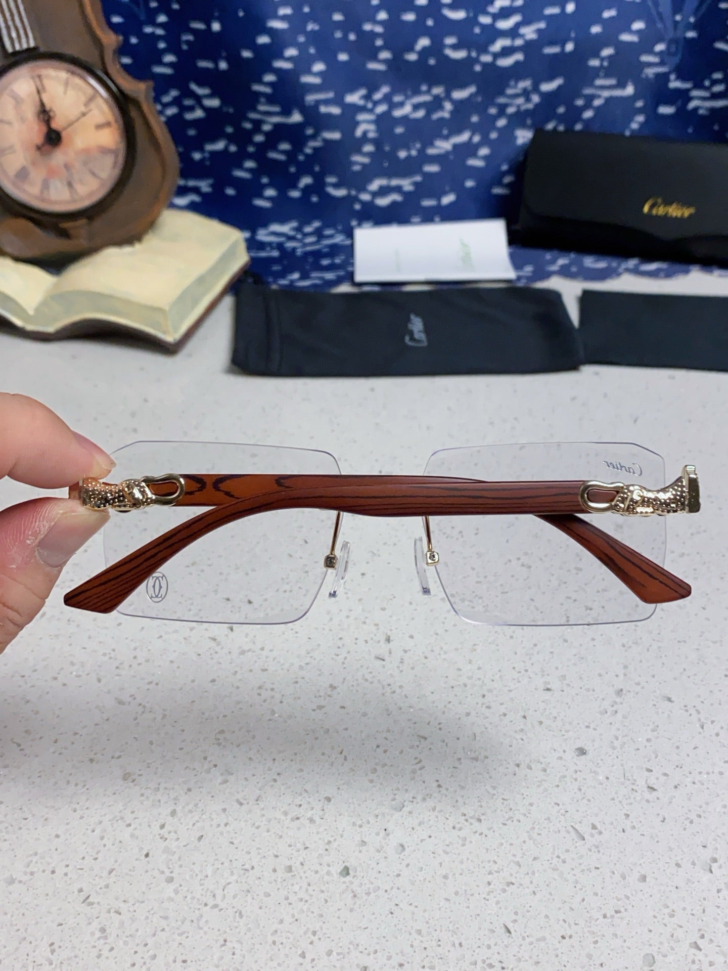 CARTIER 26S RIMLESS SQUARE FRAME IN METAL 439558