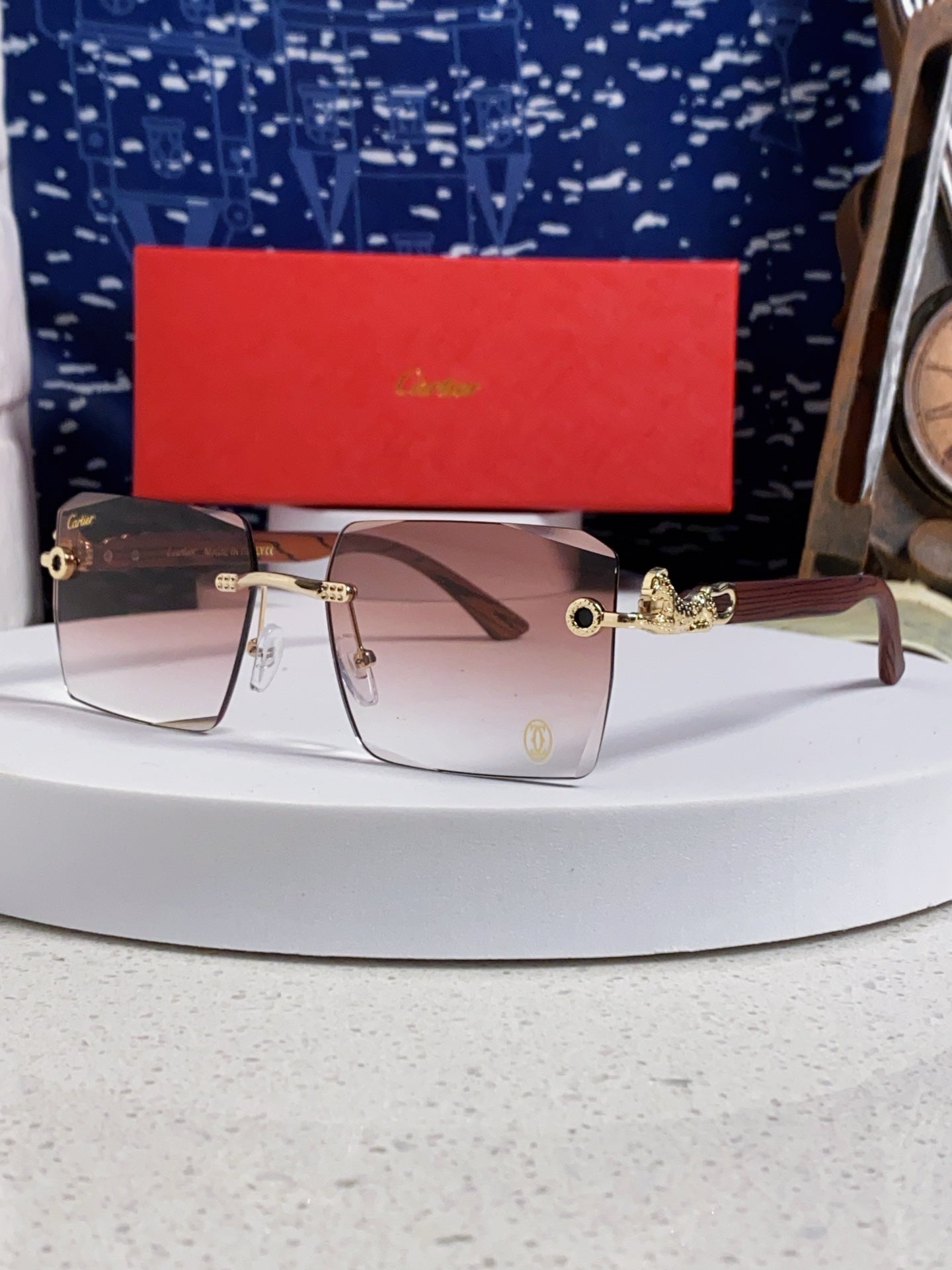 CARTIER 26S RIMLESS SQUARE FRAME IN METAL 439560