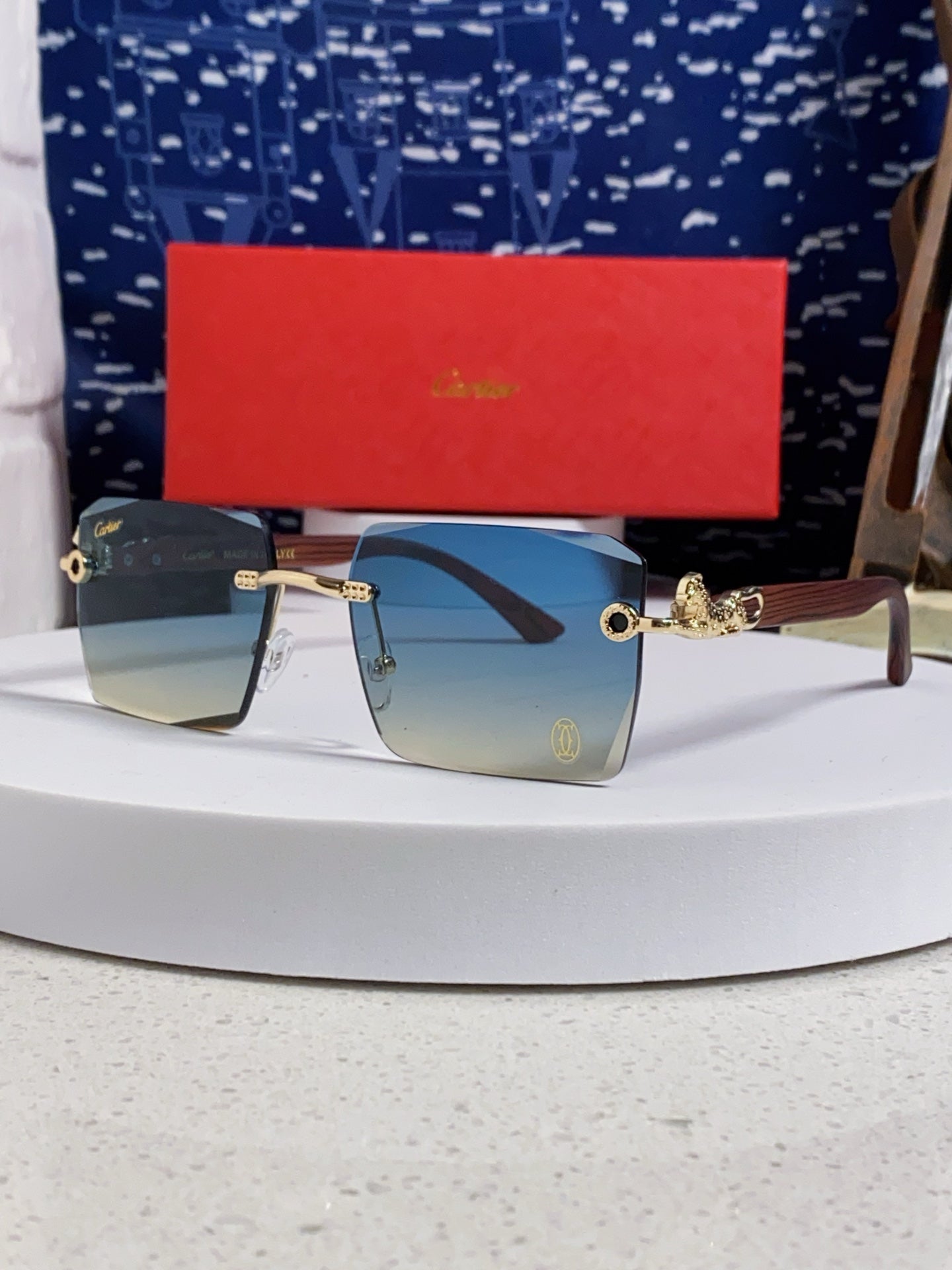 CARTIER 26S RIMLESS SQUARE FRAME IN METAL 439559