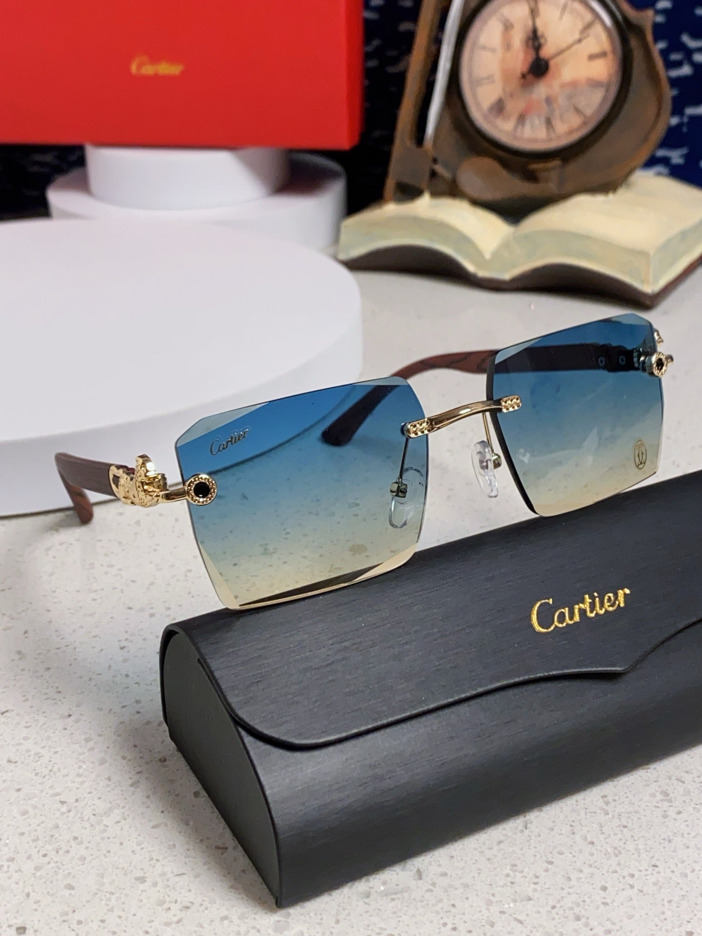 CARTIER 26S RIMLESS SQUARE FRAME IN METAL 439559