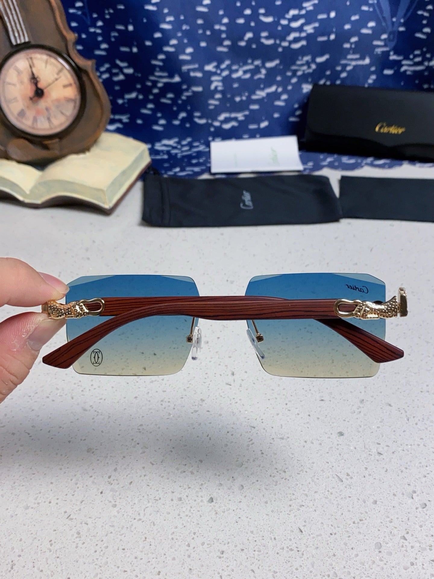 CARTIER 26S RIMLESS SQUARE FRAME IN METAL 439559
