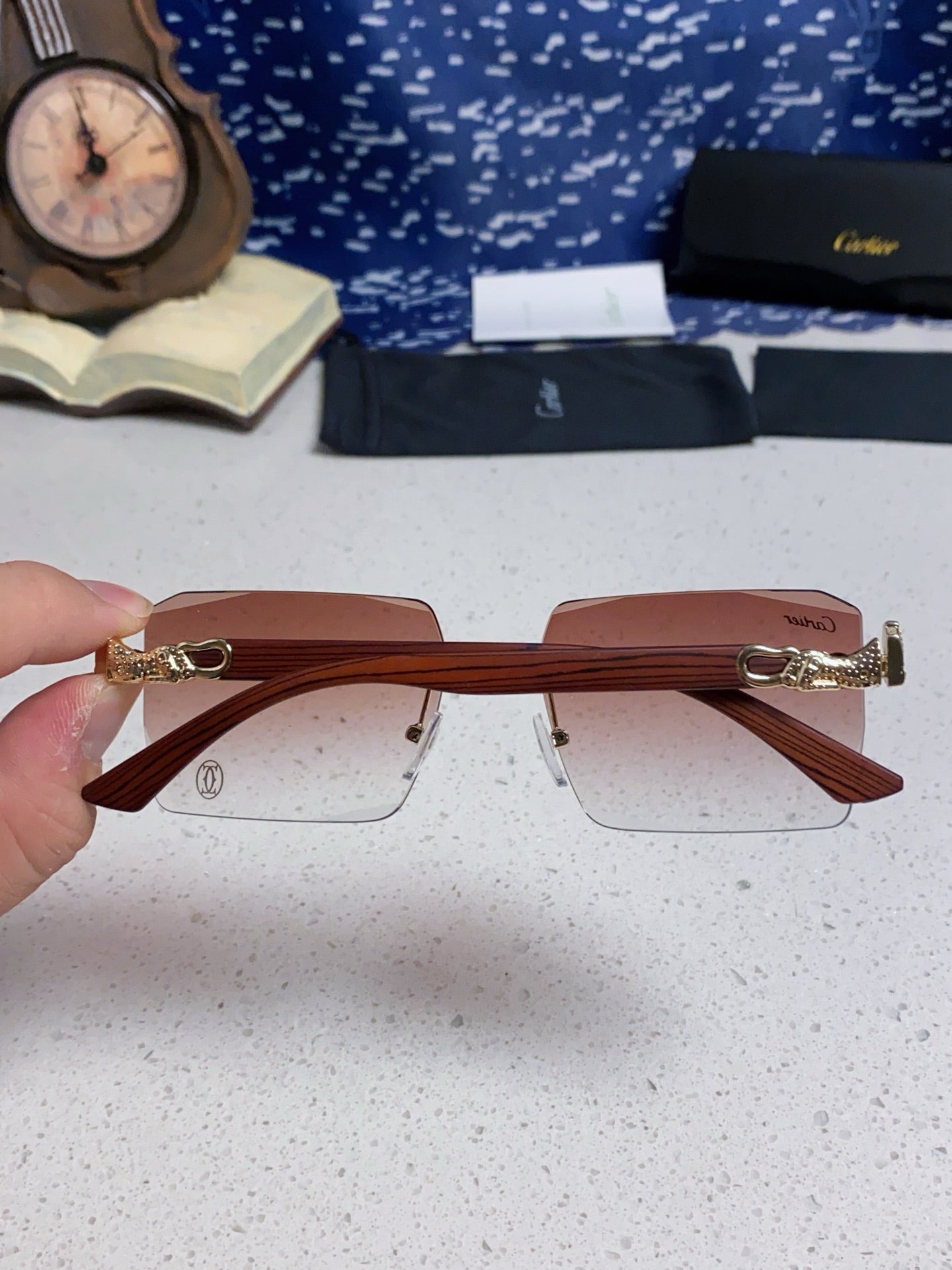 CARTIER 26S RIMLESS SQUARE FRAME IN METAL 439560