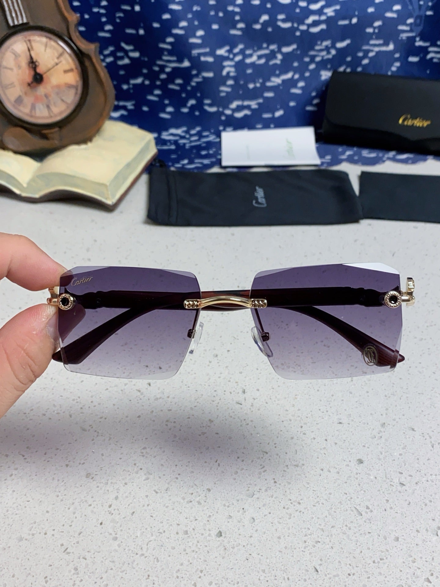 CARTIER 26S RIMLESS SQUARE FRAME IN METAL 439561