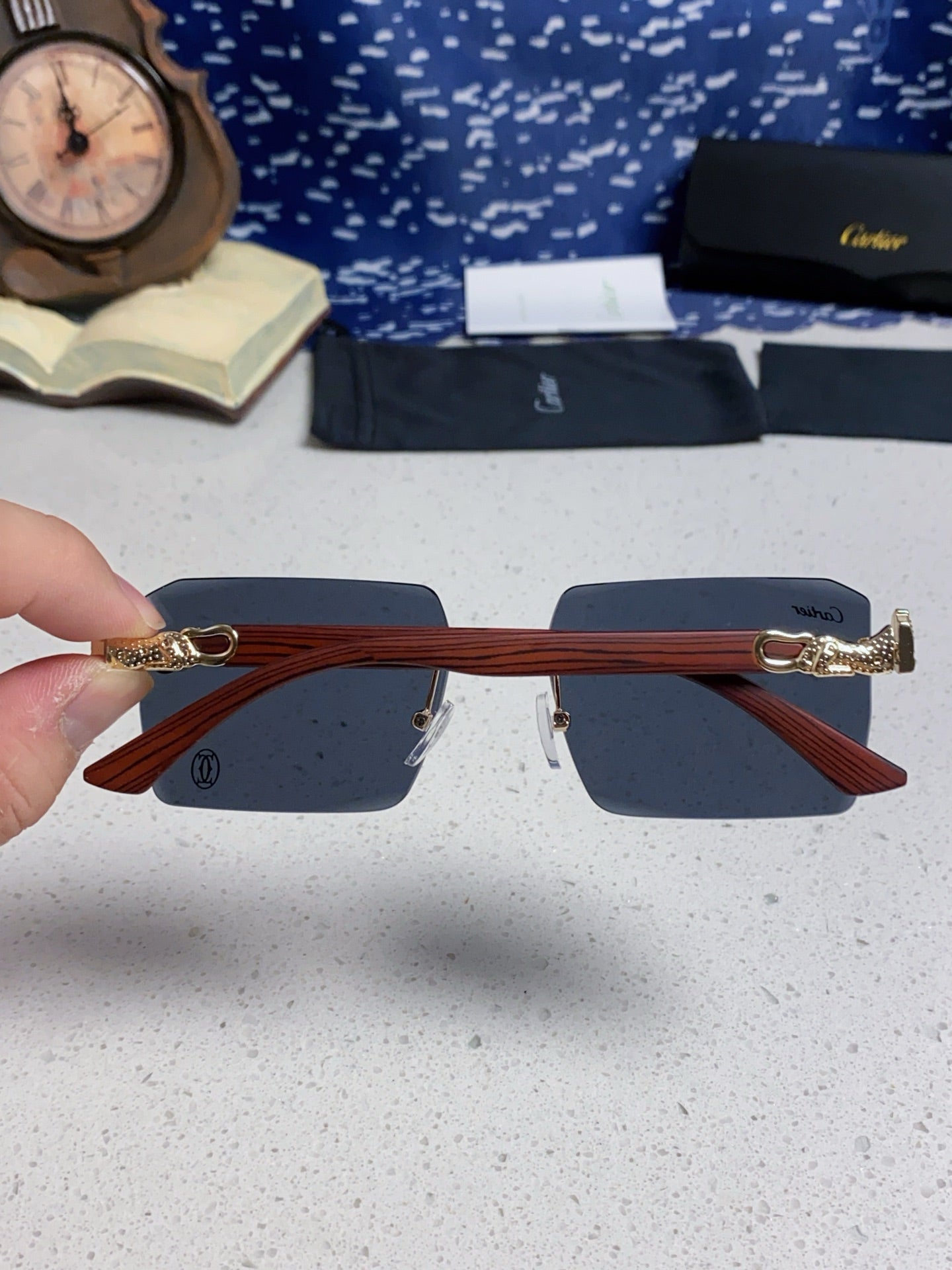 CARTIER 26S RIMLESS SQUARE FRAME IN METAL 439562