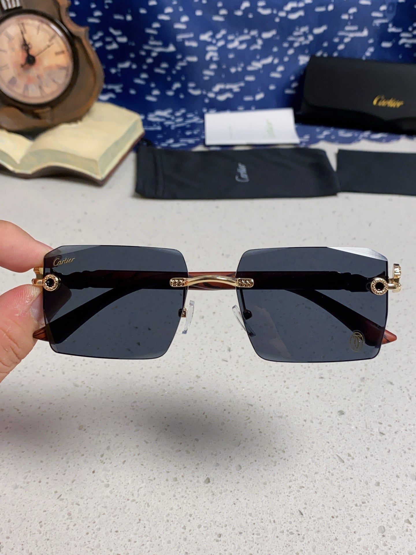 CARTIER 26S RIMLESS SQUARE FRAME IN METAL 439562