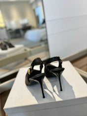 BALMAIN 25S SLINGBACK EVA 95MM IN BROWN AND BLACK ZEBRA PRINT CALFSKIN