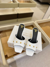 BALMAIN 26S HEELED SANDALS 70 MM IN WHITE CALFSKIN
