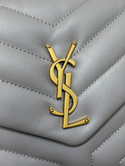 LOULOU SMALL 25 IN ASH BLUE LAMBSKIN GOLD HARDWARE