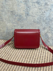 SOLFERINO SMALL SATCHEL 19 IN SCARLET RED CALFSKIN GOLD HARDWARE