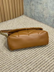 PUFFER SMALL 29 IN BRONZE BROWN LAMBSKIN GOLD HARDWARE