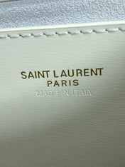 VOLTAIRE TOP HANDLE IN BOX 21 IN WHITE CALFSKIN GOLD HARDWARE