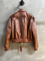 LP 26S BROWN LEATHER BOMBER JACKET 571