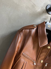 LP 26S BROWN LEATHER BOMBER JACKET 571