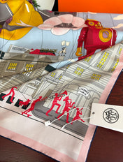 HERMES 26S PRINTED SQUARE SCARF 90 IN SILK 307341