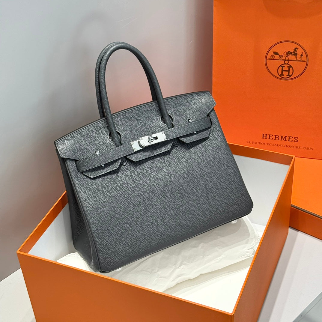 HM BIRKIN 30CM Graphite Gray TOGO SILVER HARDWARE