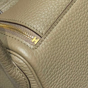 HERMES 25S MINI LINDY 19 IN BEIGE MARFA CALFSKIN GOLD HARDWARE