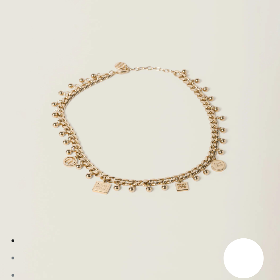 MIUMIU 26S CHARM DOUBLE CHAIN BRACELET WITH MINI BALL DETAILS IN GOLD TONE METAL 631784