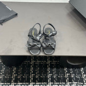CHANEL 26S BOW SANDALS IN BLACK CALFSKIN