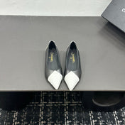 CHANEL 26S FLAT SHOES IN BLACK MIX WHITE LAMBSKIN