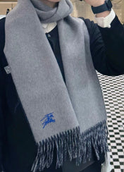 REVERSIBLE SCARF 180 CM IN GRAY CASHMERE 407414