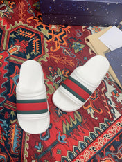 GG WEB SLIDE SANDAL WHITE RUBBER