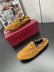 GUCCI 26S LOAFERS IN BROWN SUEDE