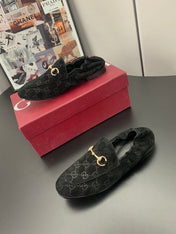 GUCCI 26S LOAFERS IN BLACK SUEDE