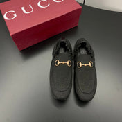 GUCCI 26S LOAFERS IN BLACK CANVAS