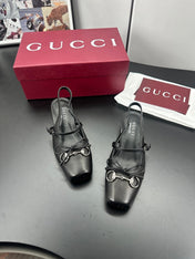 GUCCI 26S SLINGBACK 25 MM IN BLACK CALFSKIN