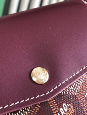 SAINT-GABRIEL WALLET 12 IN WINE RED CALFSKIN AND GOYARDINE CANVAS