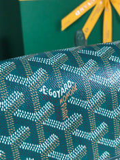 GRAND BLEU 16 IN GREEN GOYARDINE CANVAS AND LAMBSKIN