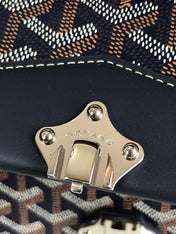 DUCHESSE MARIE-CAROLINE BAG 25 IN NAVY BLUE GOYARDINE CANVAS AND SMOOTH CALFSKIN