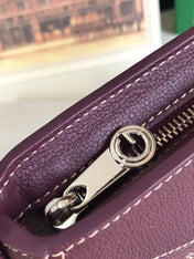 HIRONDELLE BAG 25 IN WINE RED LAMBSKIN AND GOYARDINE CANVAS