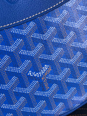 HIRONDELLE BAG 25 IN SAPPHIRE BLUE LAMBSKIN AND GOYARDINE CANVAS