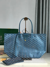 SAINT LOUIS PM 34 IN NAVY BLUE GOYARDINE CANVAS AND CALFSKIN