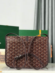 BELVEDERE MM BAG 28 IN BROWN GOYARDINE CANVAS AND CALFSKIN