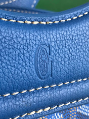 GOYA 26S BELUGA MINI BAG 23MM IN BLUE GOYARDINE CANVAS AND CALFSKIN
