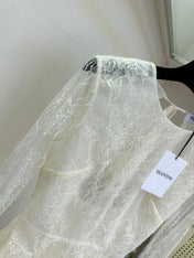 VALENTINO 26S LONG SLEEVE LACE MINI DRESS 205