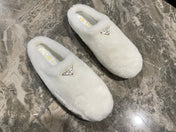 PRADA 26S SLIPPERS IN WHITE WOOL