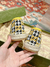 GG ESPADRILLE LOAFER LEMON AND BLACK CANVAS