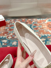 TROMPETTE BALLERINAS IN OFF WHITE SHINY CALFSKIN