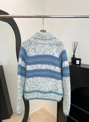 CHANEL 25S BLUE STRIPED CARDIGAN 620415