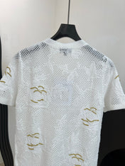CHANEL 26S BUTTON-UP SHORT-SLEEVE KNIT TOP STYLE 1159