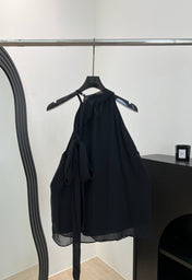 VALENTINO 26S SLEEVELESS TIE-NECK BLOUSE 459